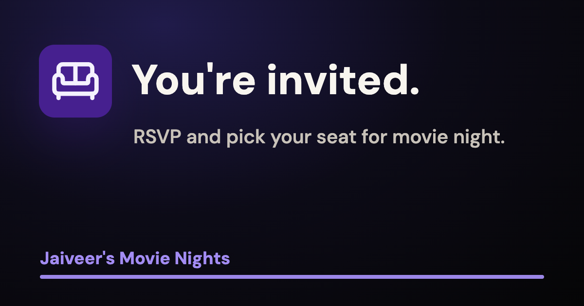 Jaiveer's Movie Nights invite preview